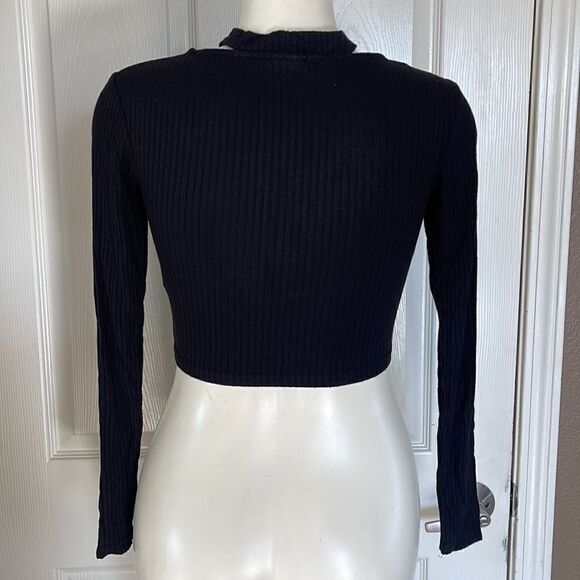 Topshop Choker Long Sleeve Crop Top size 2 - Picture 5 of 6